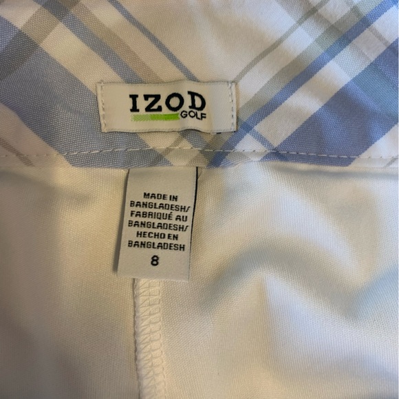 Izod Womens Golf Skort Size 8 Plaid Blue and White Pickle Ball - Picture 4 of 10